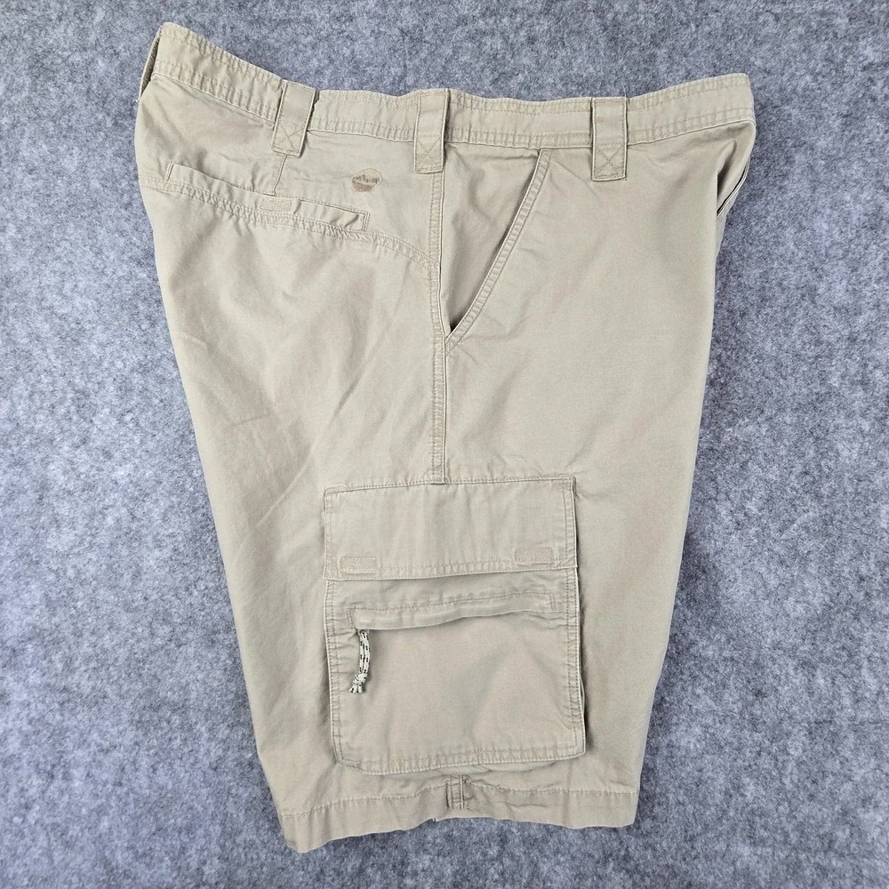 Wrangler Outdoor Shorts Mens 38 Beige Cargo Canvas Utility Pockets Hiking